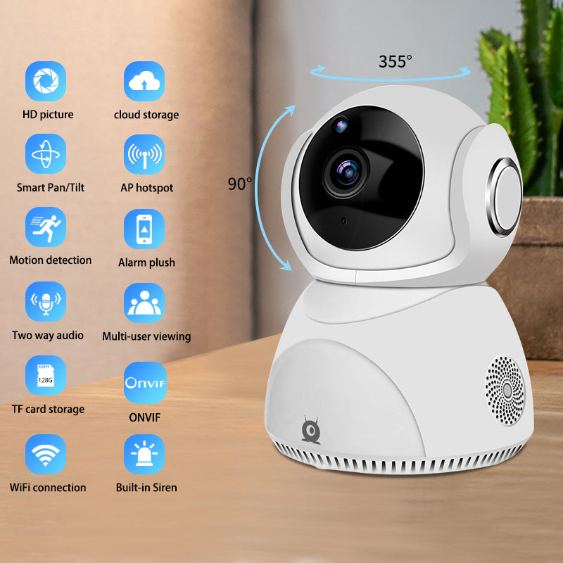 Cámara WiFi PTZ 360° Panorámica con Visión Nocturna 1080P