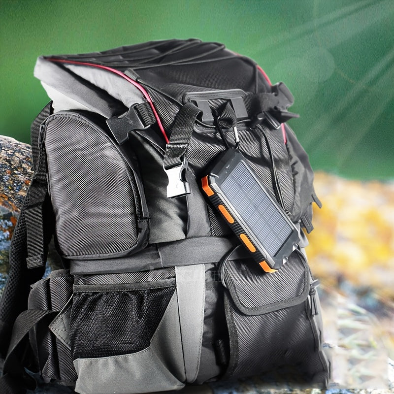 Power Bank Solar Portátil 10000mAh con Doble USB y Linterna LED