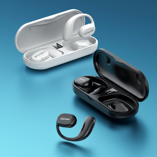 Auriculares T69 Sport TWS imagen principal fondo azul cyan
