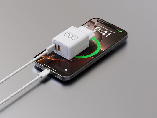 Cargador Rápido 20W USB-C + USB-A con Protocolo PD 3.0 y Cable incluido