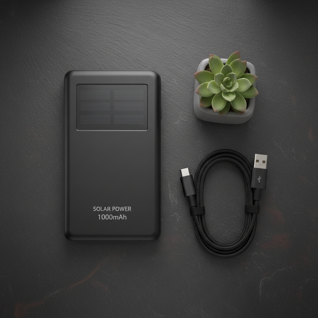 Power Bank Solar - Flat Lay Studio